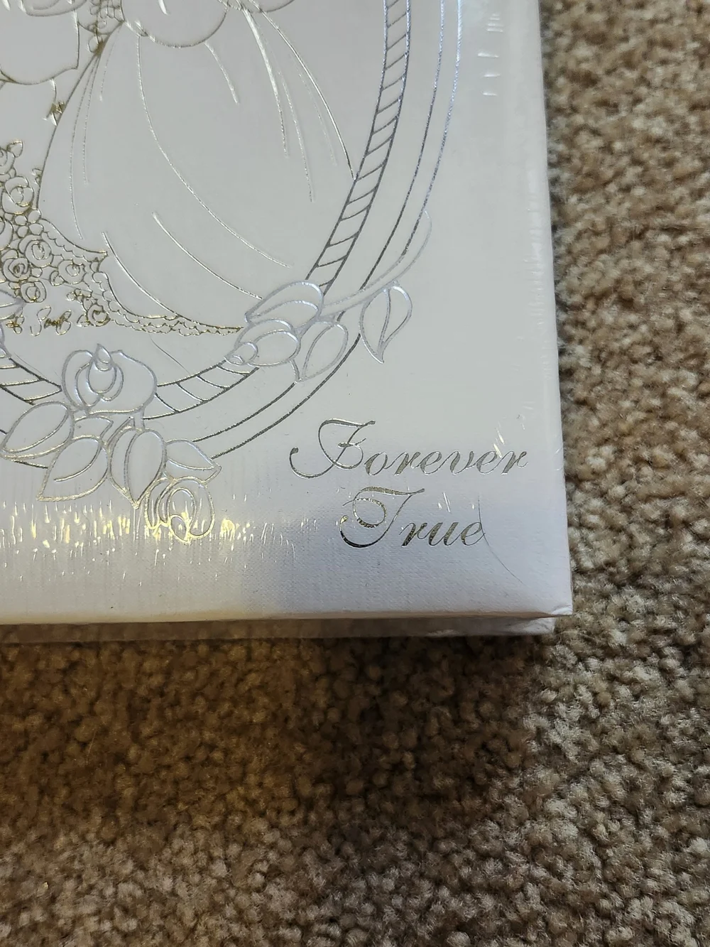 Precious Moments White Wedding Keepsake Video Box with Silver Logo